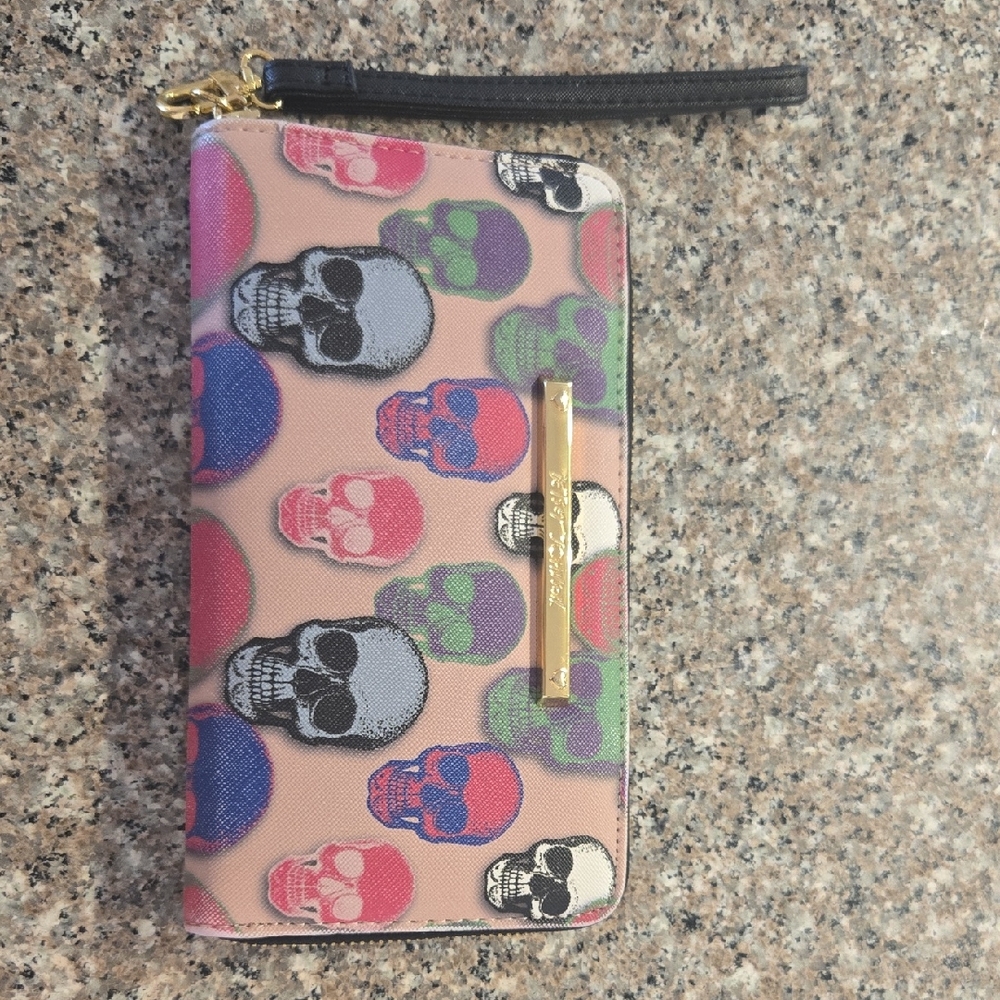 BETSY JOHNSON Skull Patterned Multicolor Wallet